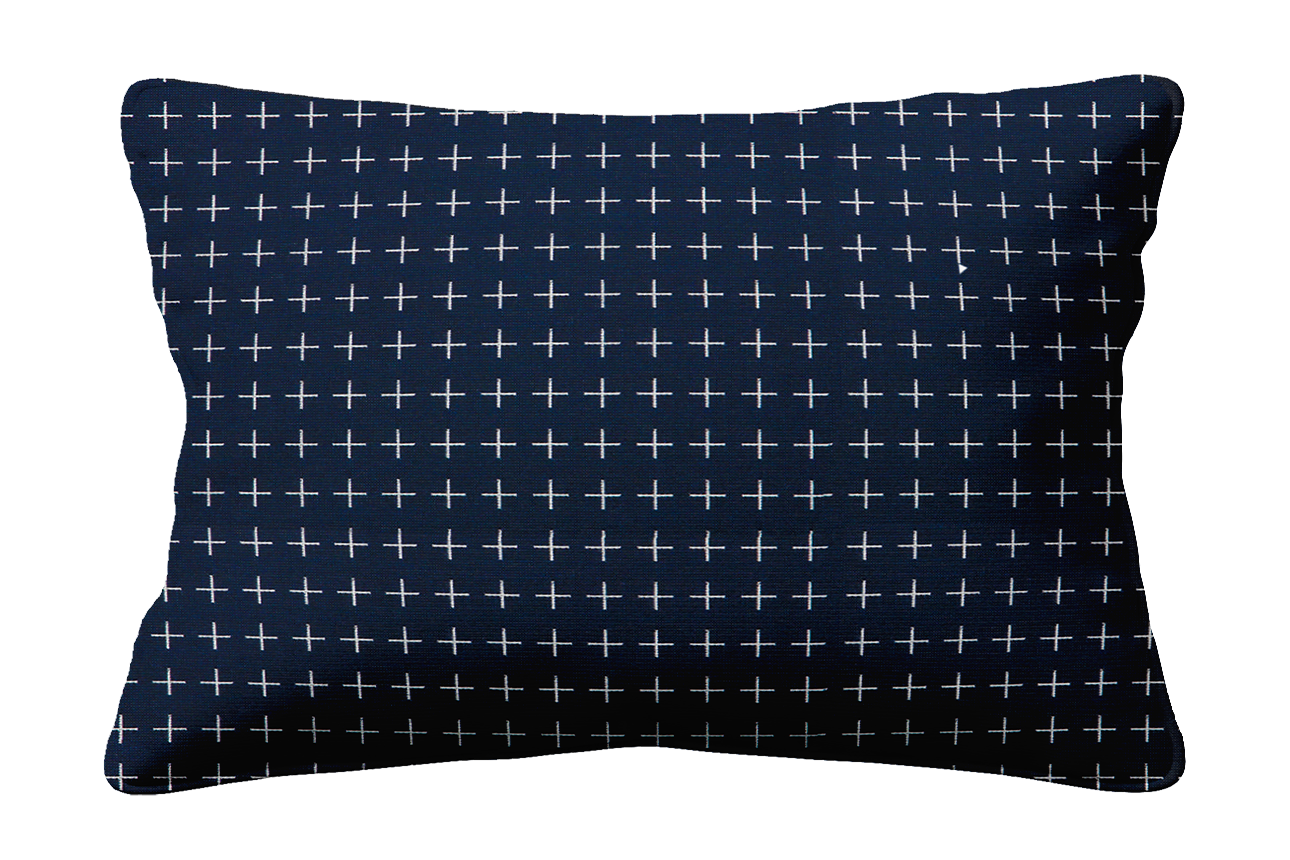 Plus Grid Indigo Sunbrella Outdoor Cushion