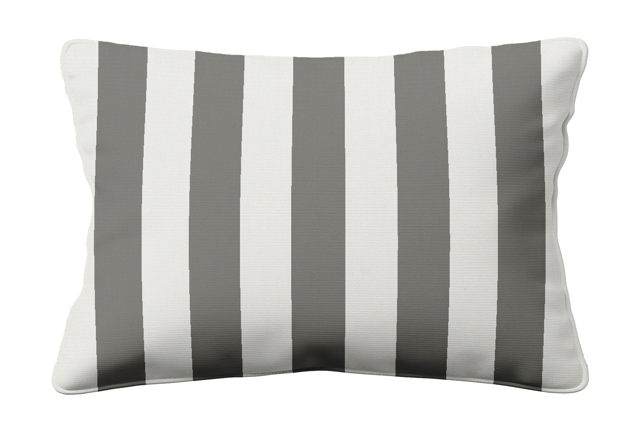 Yacht Stripe Charcoal Sunbrella Outdoor Cushion