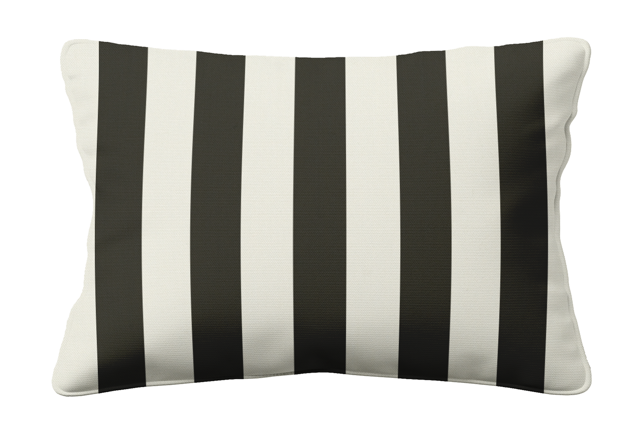 Yacht Stripe Black Sunbrella Outdoor Cushion