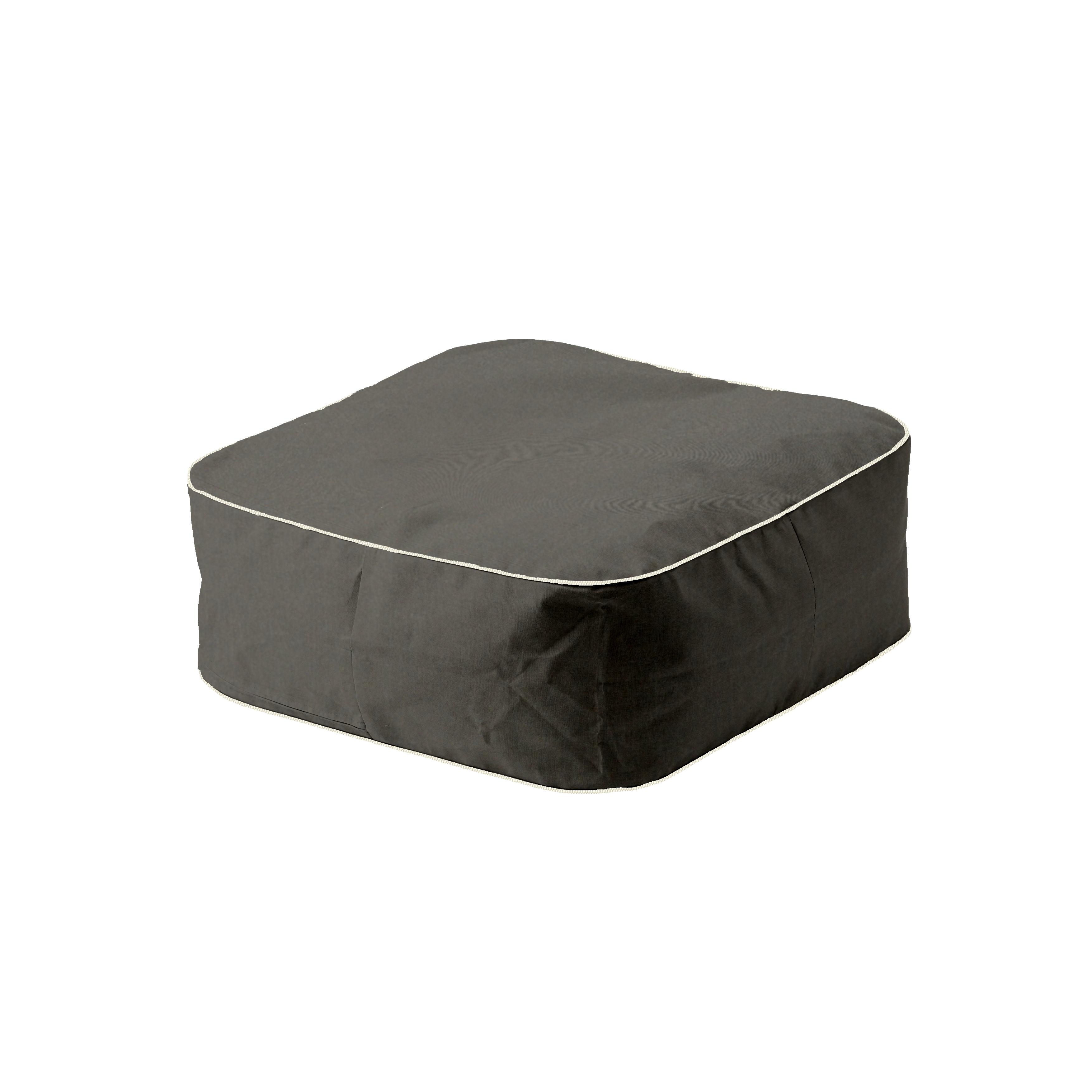 Marine Bean Ottoman Charcoal Grey Contrast Oyster piping (Ex-photoshoot)